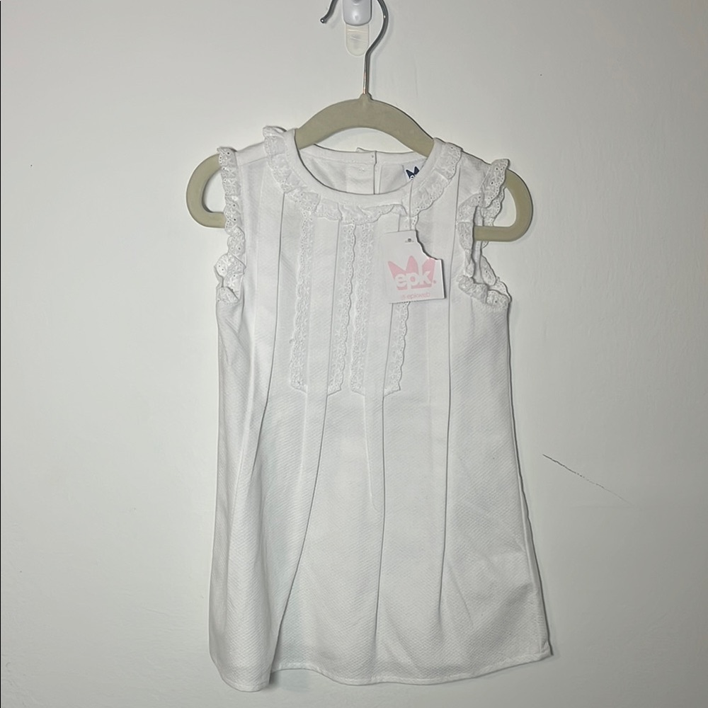 NWT EPK White Lace Trim Toddler Dress